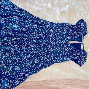 Light weight blue cut out dress